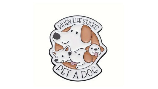 Pet a Dog Enamel Pin - Novelty•ish