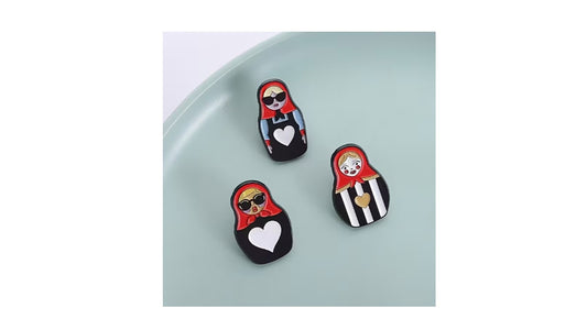 Modern Nesting Doll Enamel Pin – Cute & Edgy Matryoshka Pin | Novelty•ish