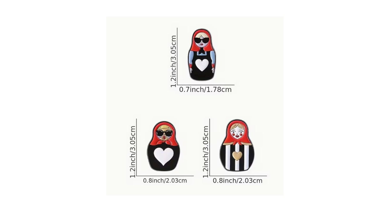 Modern Nesting Doll Enamel Pin – Cute & Edgy Matryoshka Pin | Novelty•ish