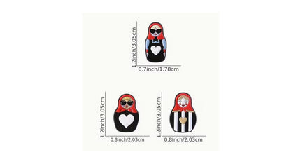 Modern Nesting Doll Enamel Pin – Cute & Edgy Matryoshka Pin | Novelty•ish