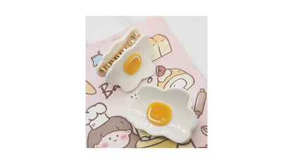 Fried Egg Claw Clip - Funny Novelty Hair Accessory