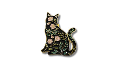 Floral Cat Enamel Pin