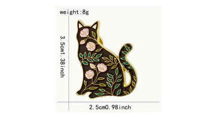 Floral Cat Enamel Pin