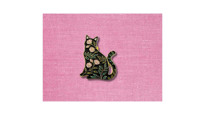 Floral Cat Enamel Pin