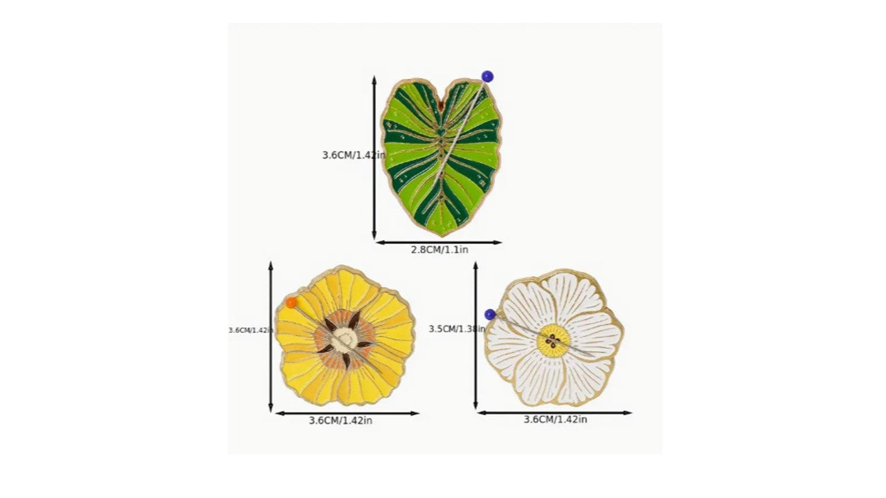 Vibrant Flower and Leaf Needle Minders