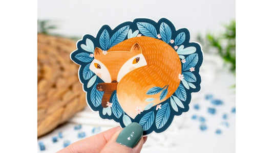 Fox in a Den Sticker - Novelty•ish