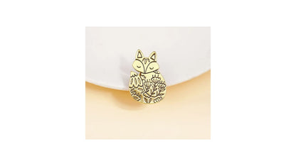 Vintage-Inspired Gold Metal Animal-Shaped Pins