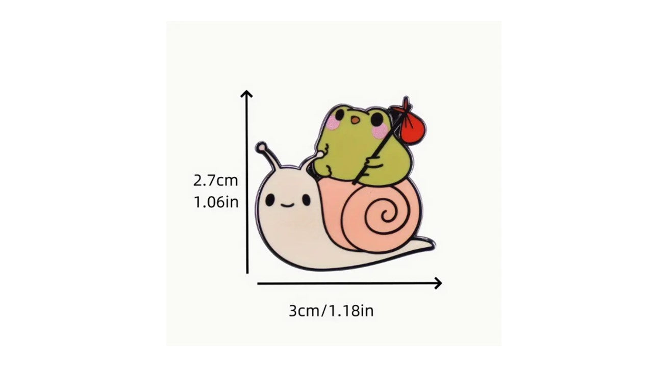 Frog and Snail Enamel Pin