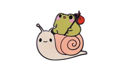 Frog and Snail Enamel Pin