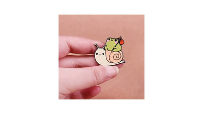 Frog and Snail Enamel Pin