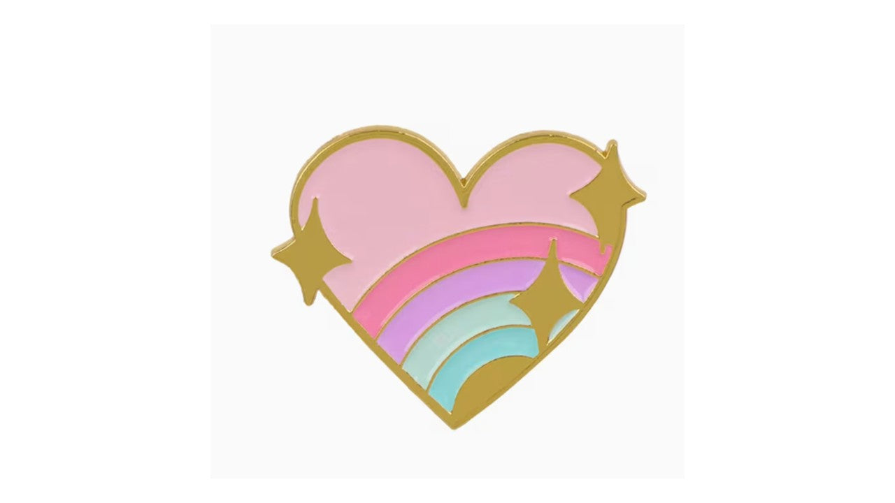 Pastel Rainbow Heart Enamel Pin – Cute & Whimsical | Novelty•ish