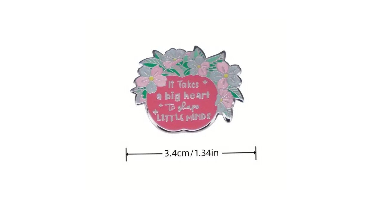 Big Heart Teacher Enamel Pin