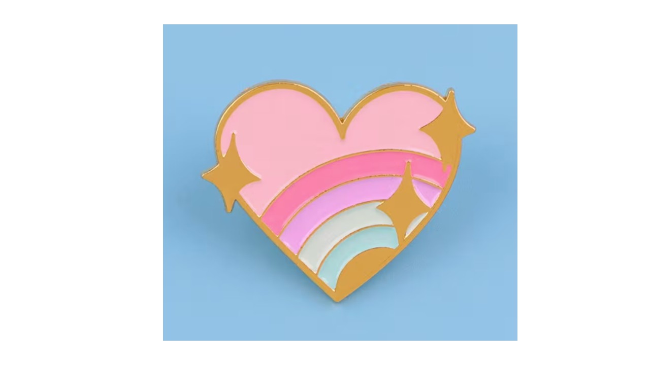 Pastel Rainbow Heart Enamel Pin – Cute & Whimsical | Novelty•ish