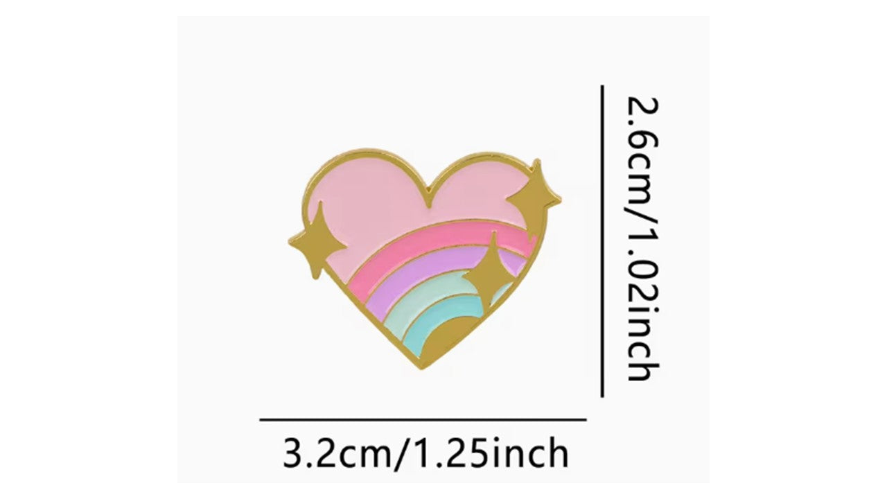 Pastel Rainbow Heart Enamel Pin – Cute & Whimsical | Novelty•ish