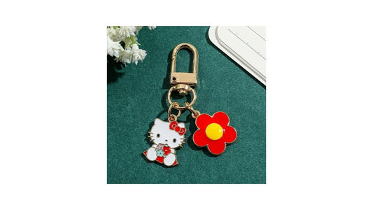 Cute Cartoon Kitty Charm Keychain - Novelty•ish