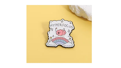 Hyperfocus Brain Enamel Pin - ADHD Awareness Lapel Pin