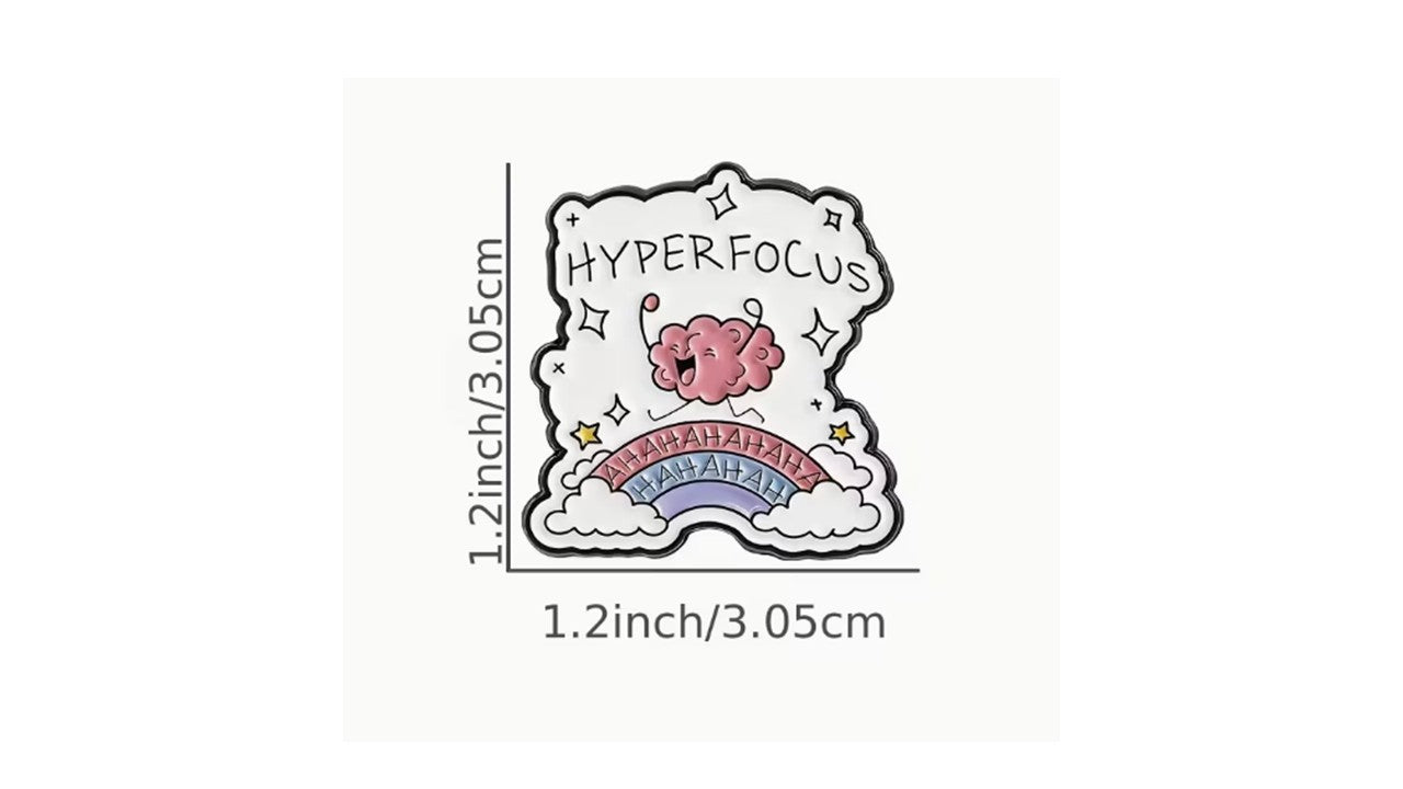 Hyperfocus Brain Enamel Pin - ADHD Awareness Lapel Pin