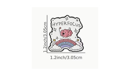 Hyperfocus Brain Enamel Pin - ADHD Awareness Lapel Pin