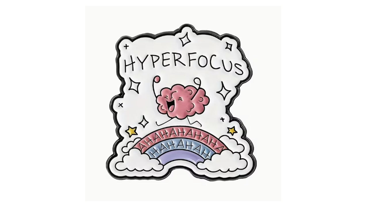 Hyperfocus Brain Enamel Pin - ADHD Awareness Lapel Pin