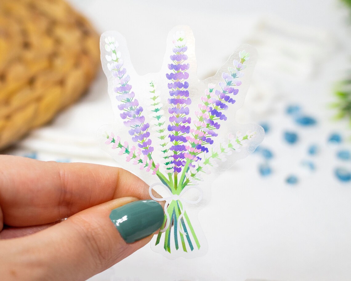 Clear Lupines Wildflower Bouquet Sticker - Novelty•ish