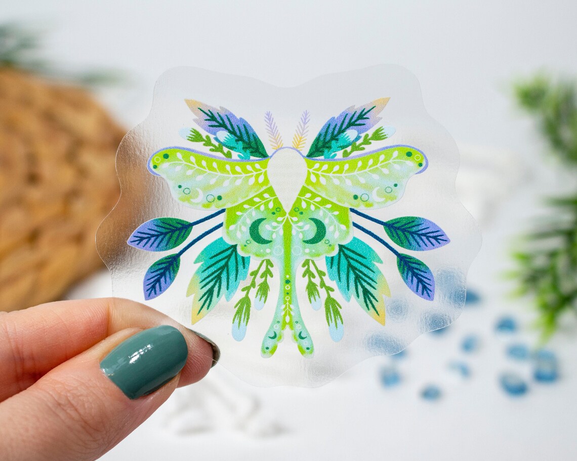 Clear Luna Moth Sticker - Novelty•ish