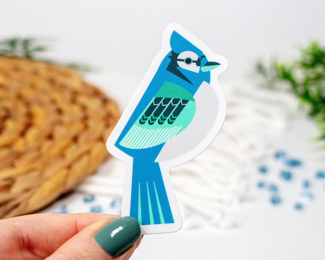 Modern Blue Jay Bird Sticker - Novelty•ish