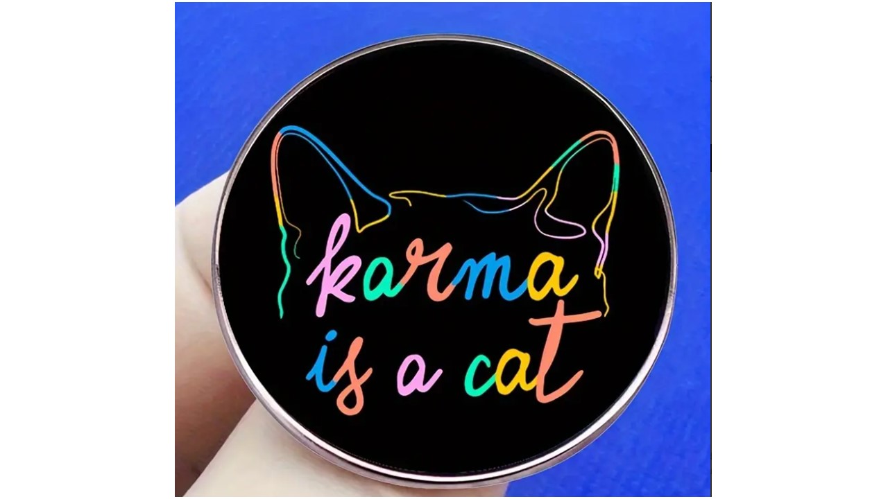 Karma is a Cat Pin - Novelty•ish