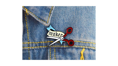 Maker in Scissors Enamel Pin - Novelty•ish