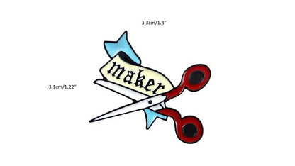 Maker in Scissors Enamel Pin - Novelty•ish