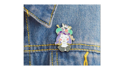 Cartoon Maker Girl Enamel Pin - Novelty•ish