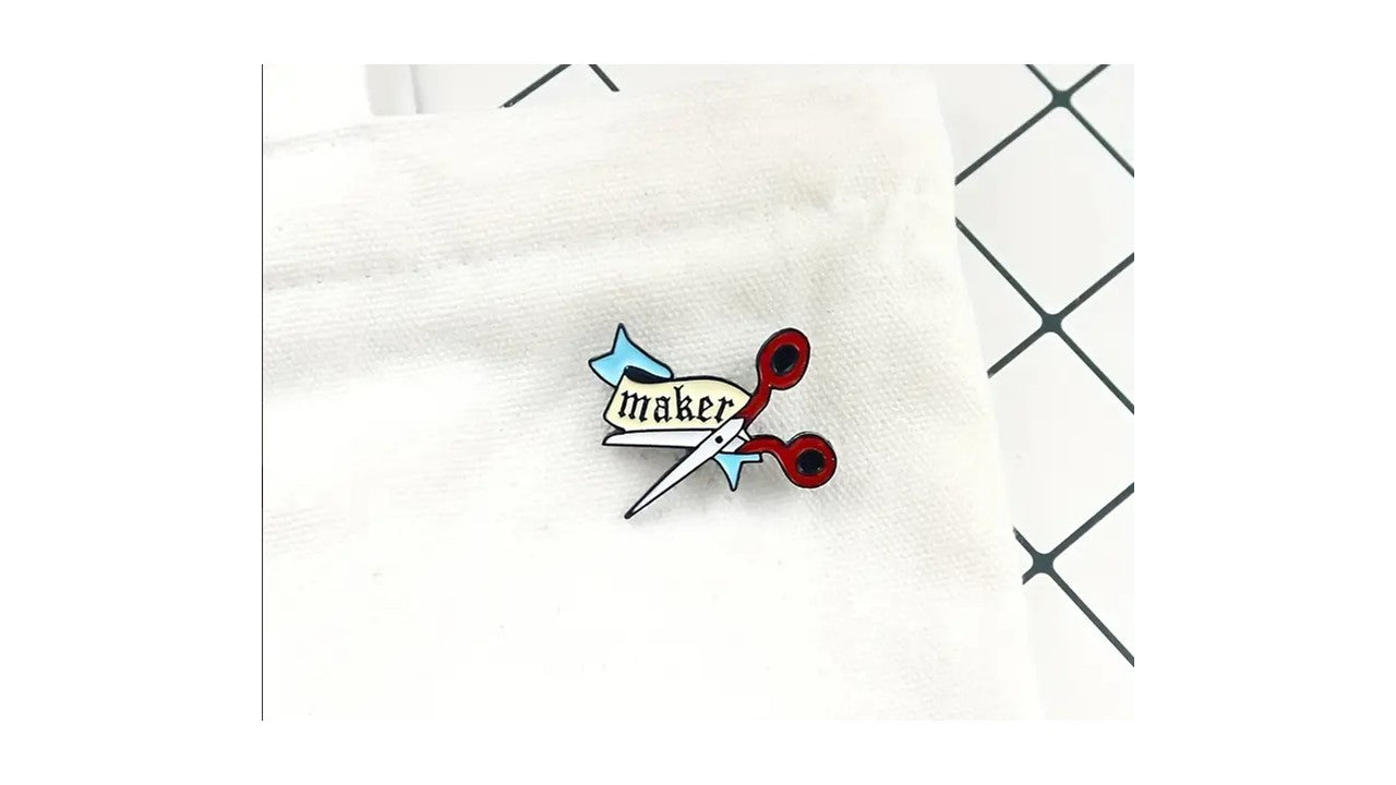 Maker in Scissors Enamel Pin - Novelty•ish