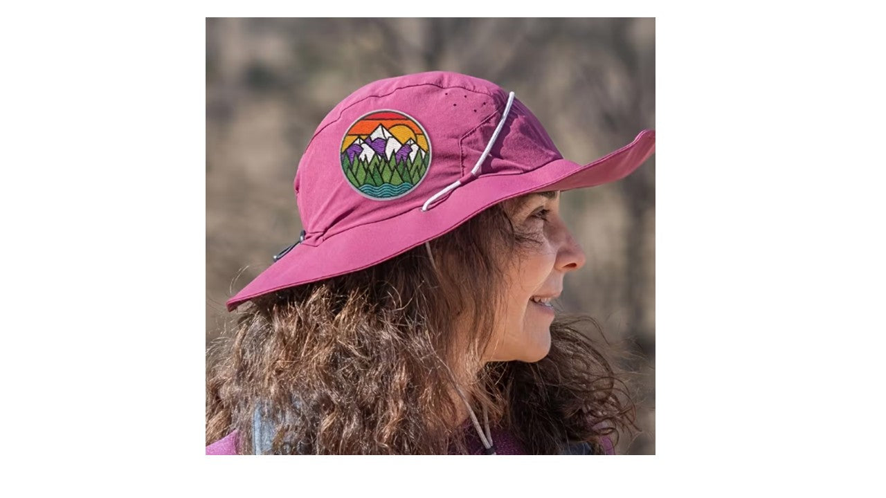 Colorful Mountains Iron-On Patch - Embroidered Nature Adventure Badge