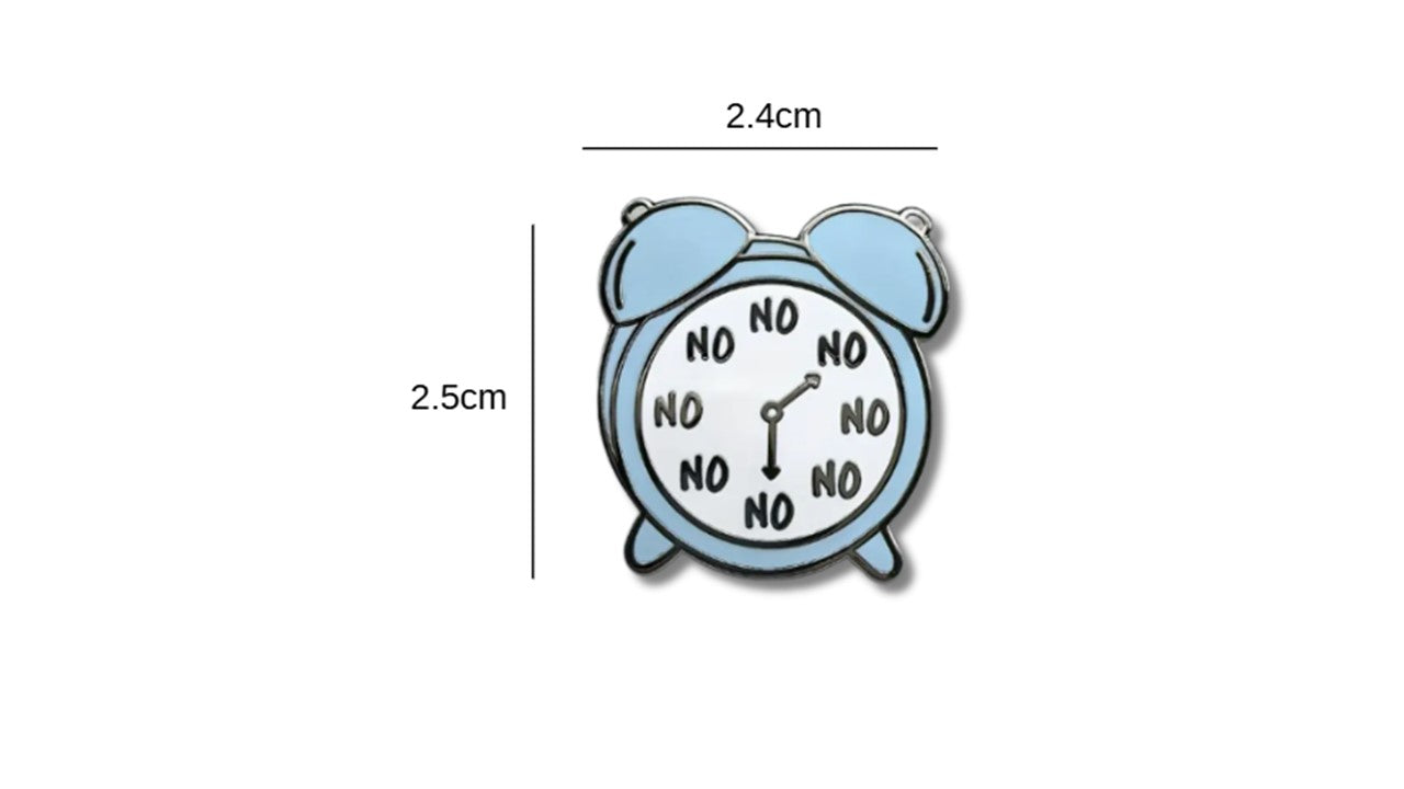 Blue Alarm Clock 'No' Numbers Enamel Pin