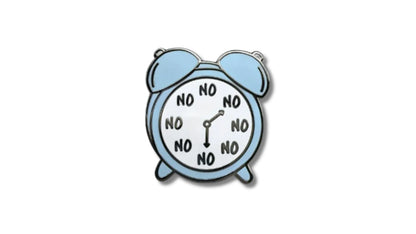 Blue Alarm Clock 'No' Numbers Enamel Pin