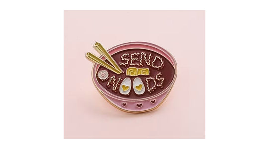 Send Noods Enamel Pin - Funny Ramen Noodle Lapel Pin