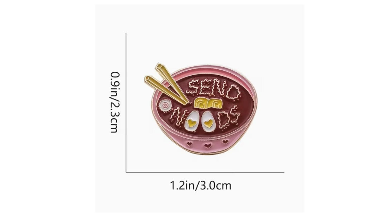 Send Noods Enamel Pin - Funny Ramen Noodle Lapel Pin