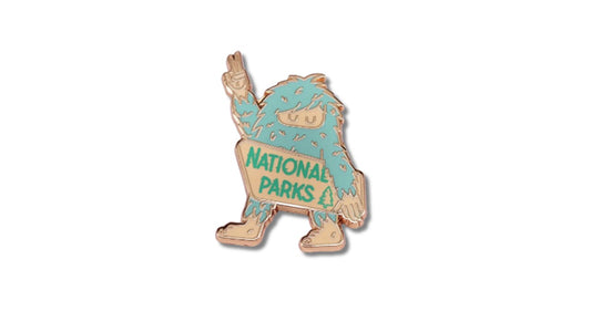 Gold and Teal Sasquatch Enamel Pin