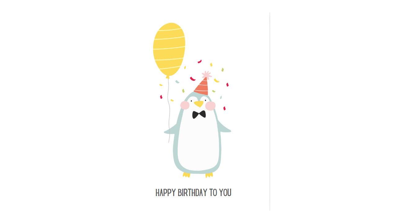 Cute Penguin Happy Birthday Card - Novelty•ish