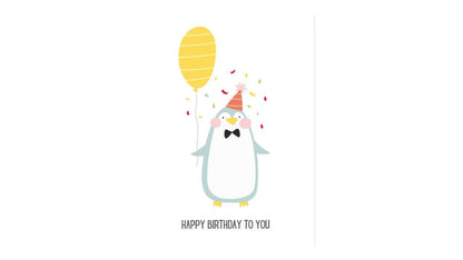 Cute Penguin Happy Birthday Card - Novelty•ish