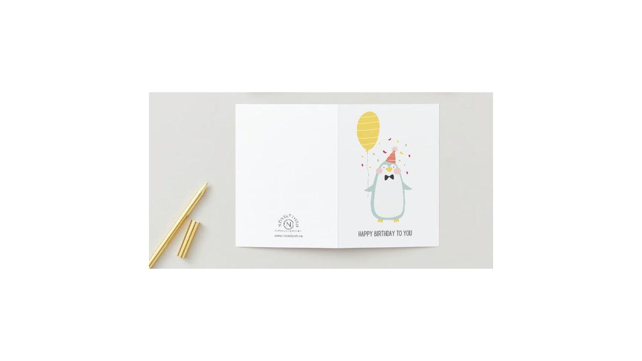 Cute Penguin Happy Birthday Card - Novelty•ish