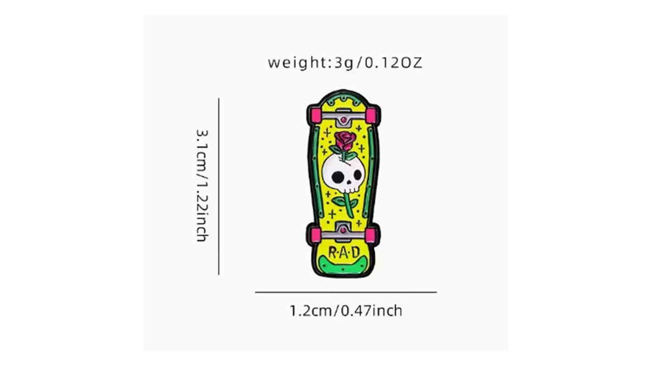 Rad Skateboard Enamel Pin | Skate Culture Accessories | Novelty•ish