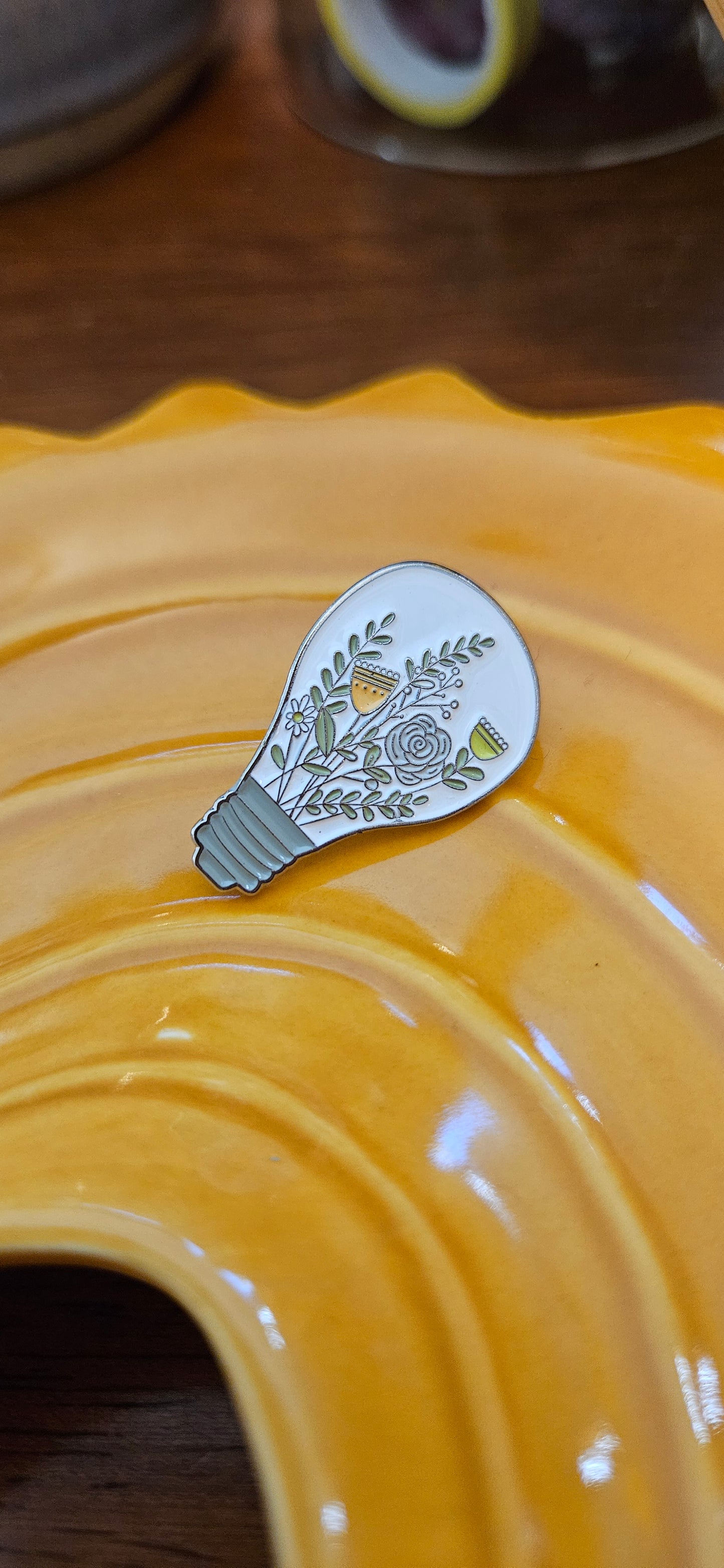 Floral Lightbulb Enamel Pin