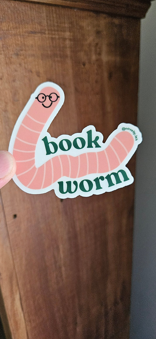 Happy Bookworm Vinyl Sticker