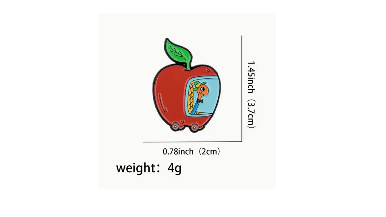 Lowly Worm Applecar Enamel Pin – Richard Scarry Busytown Gift | Novelty•ish