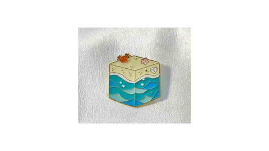 Cute Beach Scene Enamel Pin - Novelty•ish