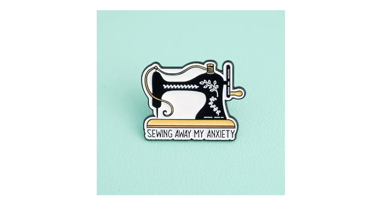 Sewing Away my Anxiety Enamel Pin