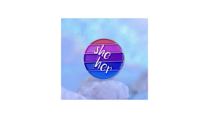 Pink Purple She/Her Pin - Novelty•ish