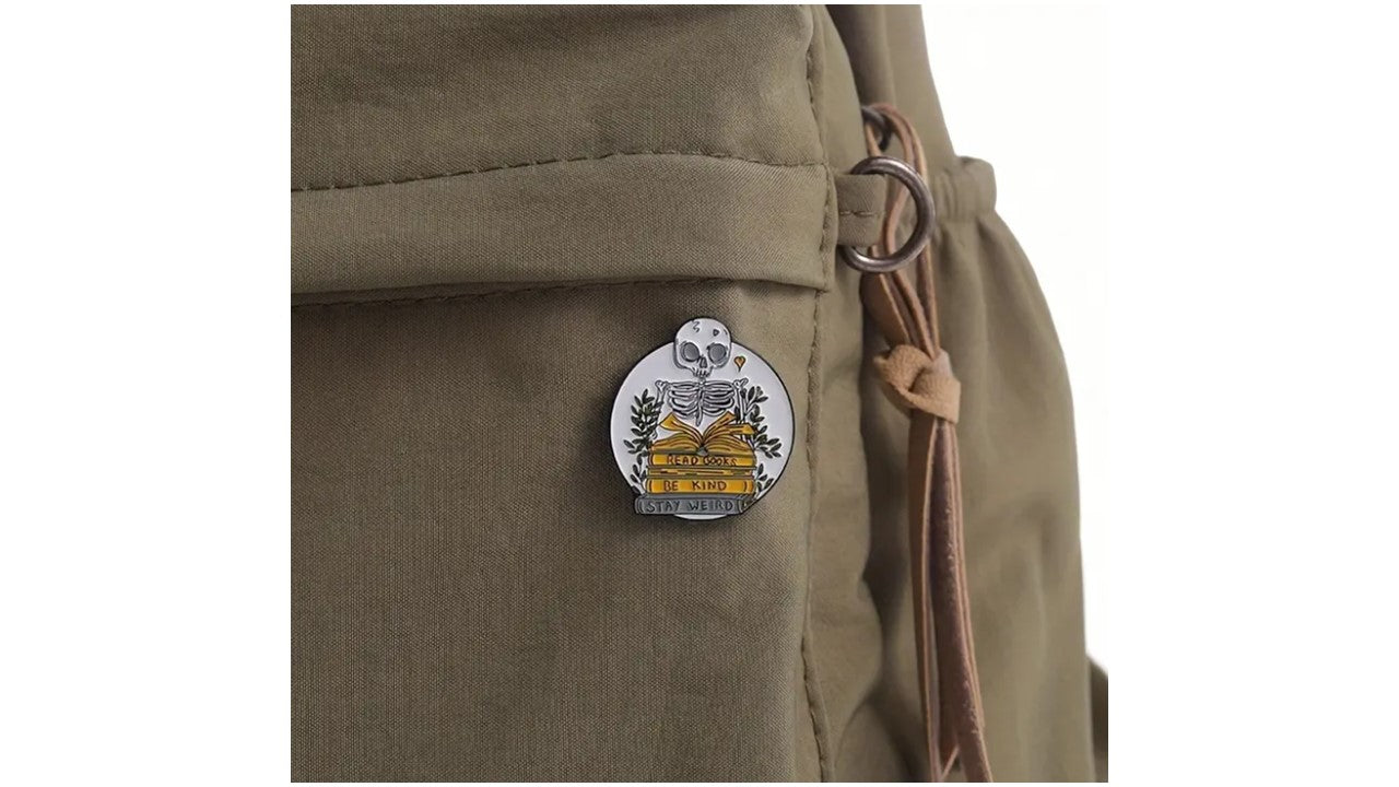 Skeleton Reader Enamel Pin - Novelty•ish