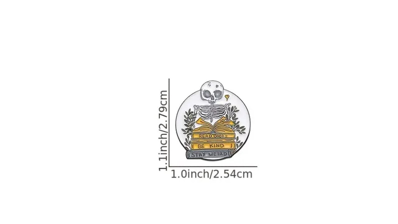 Skeleton Reader Enamel Pin - Novelty•ish