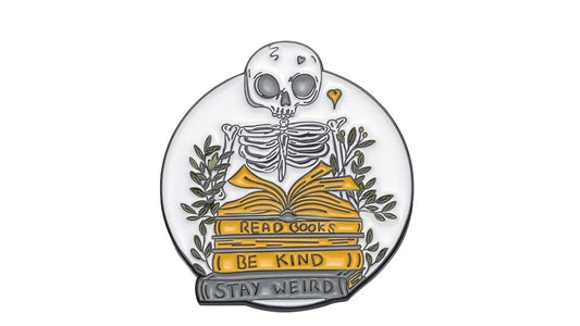 Skeleton Reader Enamel Pin - Novelty•ish